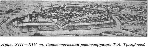 Луцк. XIII — XIV вв. Гипотетическая реконструкция Т.А. Трегубовой